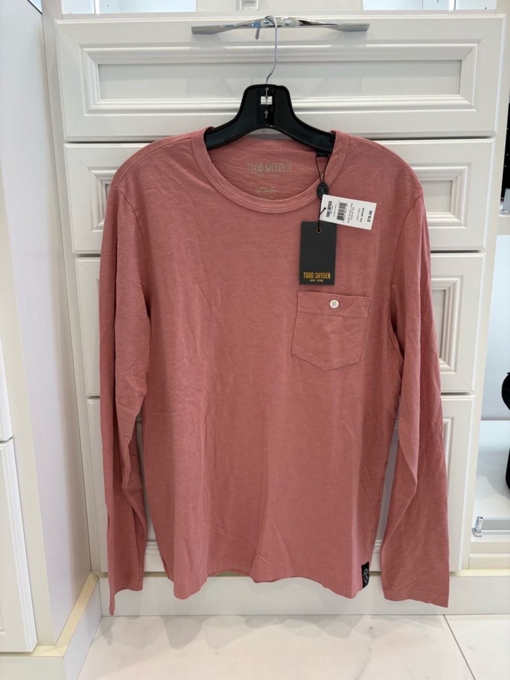 Todd Snyder Long-Sleeve Pocket Tee in Dusty Pink